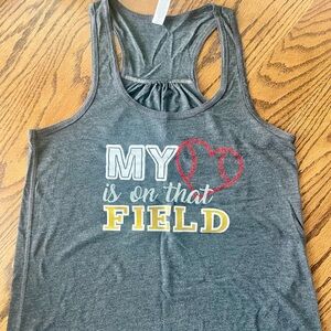 My Heart is on that Field, Baseball Field, Racerback Tank Top, size Medium